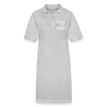 Stash Over Cash Crochet - Stanley/Stella PAIGER Organic Women’s Polo Dress - heather grey - Front