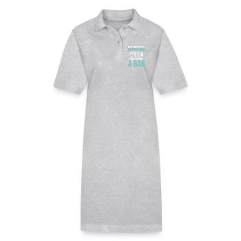 Barkeeper Kneipenbesitzer Barkeeper Barbesitzerin Bardame - Stanley/Stella Frauen Bio-Polokleid PAIGER - Grau meliert - Vorne