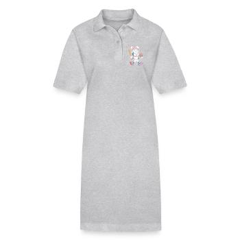 Hoppelhase mit Osterei - Stanley/Stella Frauen Bio-Polokleid PAIGER - Grau meliert - Vorne