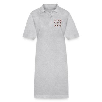 Suesser Mops Football Spieler Touchdown - Stanley/Stella Frauen Bio-Polokleid PAIGER - Grau meliert - Vorne