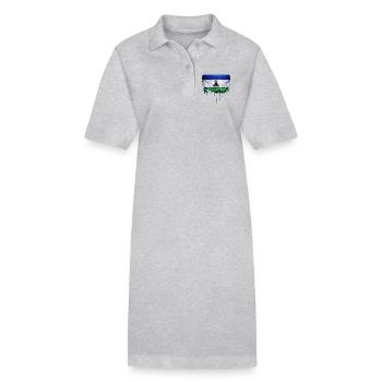 Drapeau du Lesotho dans l’art en goutte - Robe polo bio PAIGER Stanley/Stella Femme - gris chiné - Devant