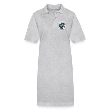 Chemise de papa drôle Humour squelette toilettes - Robe polo bio PAIGER Stanley/Stella Femme - gris chiné - Devant