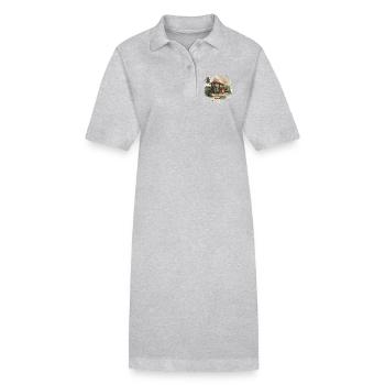 Villa moderniste de style Sims aquarelle - Robe polo bio PAIGER Stanley/Stella Femme - gris chiné - Devant