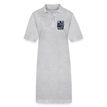 Allons sur Mars. Mission d’exploration de Mars - Robe polo bio PAIGER Stanley/Stella Femme - gris chiné - Devant