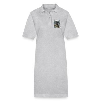 Une cabane de verre de la forêt sur la falaise - Robe polo bio PAIGER Stanley/Stella Femme - gris chiné - Devant