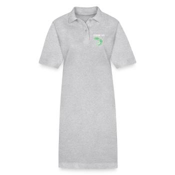 Trout Fishing Hook Fishing Rod Angler Frogfish - Stanley/Stella PAIGER Organic Women’s Polo Dress - heather grey - Front