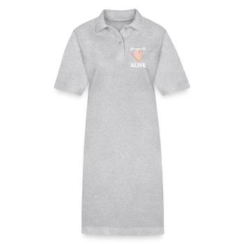 Erinnerungen lebendig halten - Stanley/Stella Frauen Bio-Polokleid PAIGER - Grau meliert - Vorne