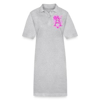 Lettre A - Robe polo bio PAIGER Stanley/Stella Femme - gris chiné - Devant