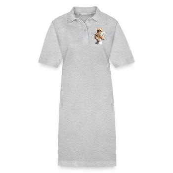 Lustiges Katzen Katzenbesitzer Klo Katze Haustier - Stanley/Stella Frauen Bio-Polokleid PAIGER - Grau meliert - Vorne