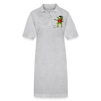 Leprechaun joue au football - Robe polo bio PAIGER Stanley/Stella Femme - gris chiné - Devant