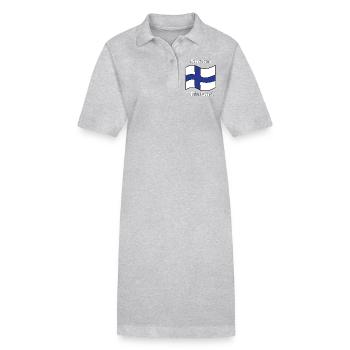 Finnland Finnland Flagge - Stanley/Stella Frauen Bio-Polokleid PAIGER - Grau meliert - Vorne