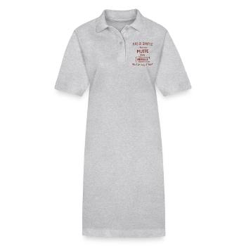 Pilote GÉNIALE rouge brunâtre foncé - Robe polo bio PAIGER Stanley/Stella Femme - gris chiné - Devant