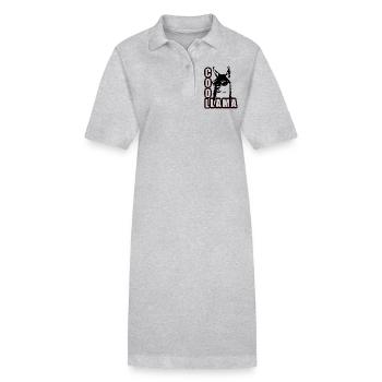 Cooles Lama mit Sonnenbrille - Stanley/Stella Frauen Bio-Polokleid PAIGER - Grau meliert - Vorne