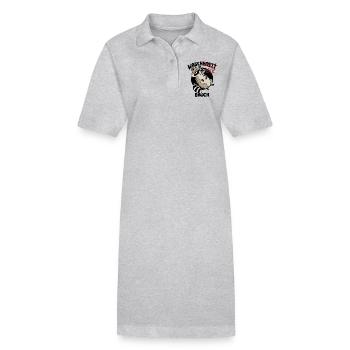 Waschbär Bauch - Waschbrett Bauch Geschenk - Stanley/Stella Frauen Bio-Polokleid PAIGER - Grau meliert - Vorne
