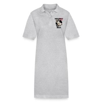 Waschbär Bauch - Waschbrett Bauch Geschenk - Stanley/Stella Frauen Bio-Polokleid PAIGER - Grau meliert - Vorne