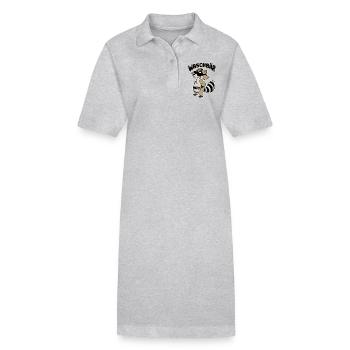Waschbär Bauch - Waschbrett Bauch Cartoon - Stanley/Stella Frauen Bio-Polokleid PAIGER - Grau meliert - Vorne