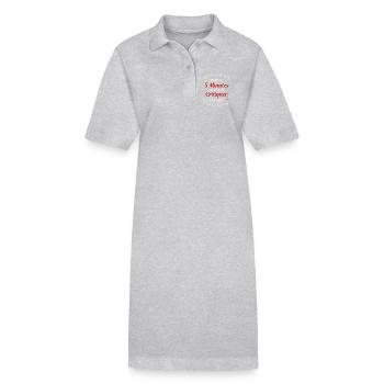 M'asseoir cinq minutes avec toi pour critiquer - Robe polo bio PAIGER Stanley/Stella Femme - gris chiné - Devant
