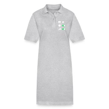 High on Life – Pizza & Chill, No Work - Stanley/Stella Frauen Bio-Polokleid PAIGER - Grau meliert - Vorne