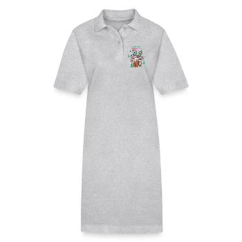 Festliche Eule Weihnachtsstimmung Design - Stanley/Stella Frauen Bio-Polokleid PAIGER - Grau meliert - Vorne