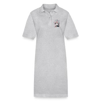 Cette dame aux chats sans enfant vote pour Kamala Harris - Robe polo bio PAIGER Stanley/Stella Femme - gris chiné - Devant