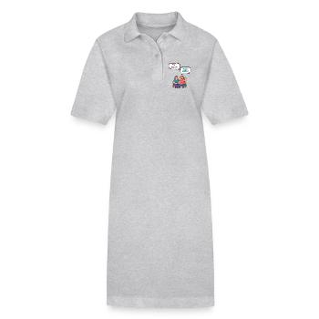 Caricature de Dispute de Pizza Pepperoni - Robe polo bio PAIGER Stanley/Stella Femme - gris chiné - Devant
