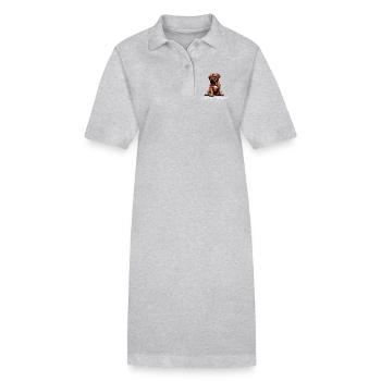Talk to the Paw Bordeaux Dogge Bordeaux Doggen - Stanley/Stella Frauen Bio-Polokleid PAIGER - Grau meliert - Vorne