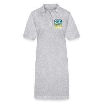 San Diego Ride the Waves California - Stanley/Stella PAIGER Organic Women’s Polo Dress - heather grey - Front