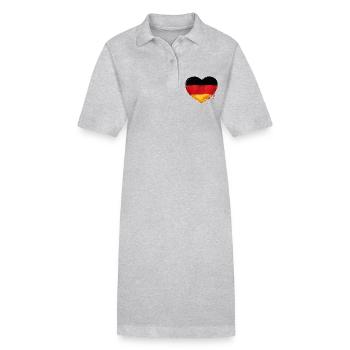 ALLEMAGNE COEUR ALLEMAGNE DRAPEAU ALLEMAGNE - Robe polo bio PAIGER Stanley/Stella Femme - gris chiné - Devant