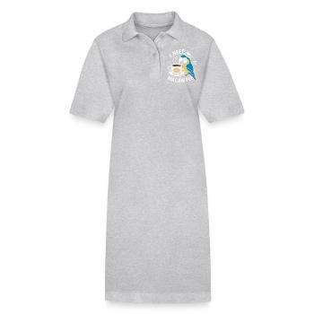 Drôle d’ara, écarlate, perroquet et café ara, - Robe polo bio PAIGER Stanley/Stella Femme - gris chiné - Devant