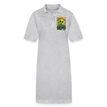 Cannabis HAPPY 420 with Paece Alien 1 - Stanley/Stella PAIGER Organic Women’s Polo Dress - heather grey - Front