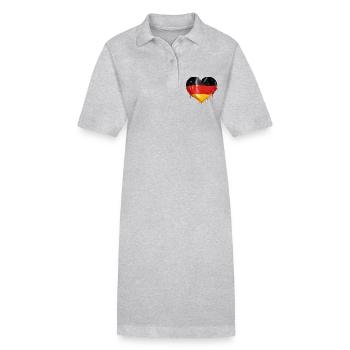 ALLEMAGNE COEUR ALLEMAGNE DRAPEAU ALLEMAGNE - Robe polo bio PAIGER Stanley/Stella Femme - gris chiné - Devant