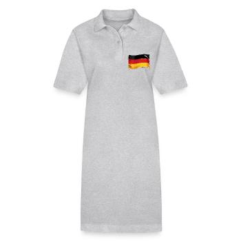 DEUTSCHLANDFLAGGE FAHNE DEUTSCHLAND - Stanley/Stella Frauen Bio-Polokleid PAIGER - Grau meliert - Vorne