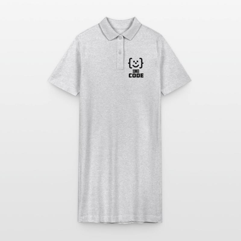 Logo du code du programmeur principal avec texte CODE Robe polo bio PAIGER Stanley/Stella Femme