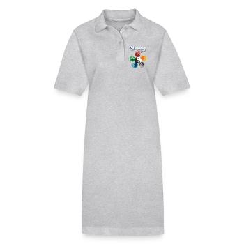 Yin Yang Cinq Éléments Qi Gong Fever Design - Robe polo bio PAIGER Stanley/Stella Femme - gris chiné - Devant