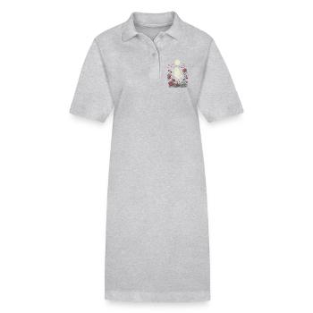 Fantôme et roses - Robe polo bio PAIGER Stanley/Stella Femme - gris chiné - Devant