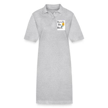 Birth to Wealth Designer Tea - Stanley/Stella PAIGER Organic Women’s Polo Dress - heather grey - Front