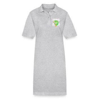 Grenouille Rainette arboricole - Robe polo bio PAIGER Stanley/Stella Femme - gris chiné - Devant