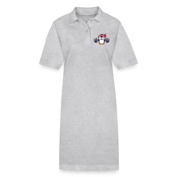 Penguin Workout Dumbbell Bench Press Fitness - Stanley/Stella PAIGER Organic Women’s Polo Dress - heather grey - Front