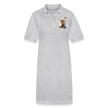 Galago Bush Baby Monkey Galagos Monkey Cute Galago - Stanley/Stella PAIGER Organic Women’s Polo Dress - heather grey - Front