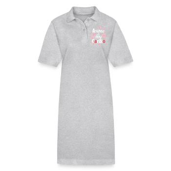 Anime Is My Cardio - Stanley/Stella PAIGER Organic Women’s Polo Dress - heather grey - Front