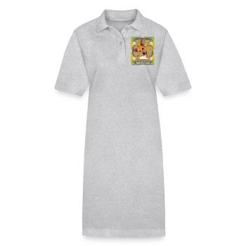 Basenji Doa, Hund, Bongo-Rassehund lustiger Spruch - Stanley/Stella Frauen Bio-Polokleid PAIGER - Grau meliert - Vorne