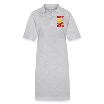 Mama-Mami, Muttertag, lustiger Spruch, Hot-Mom - Stanley/Stella Frauen Bio-Polokleid PAIGER - Grau meliert - Vorne