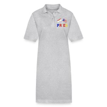 Puerto Rico und Ägypten - Stanley/Stella Frauen Bio-Polokleid PAIGER - Grau meliert - Vorne
