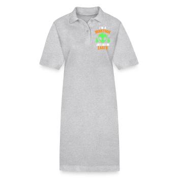 Je suis un Martien juste perdu sur Terre, Humour, Fun, - Robe polo bio PAIGER Stanley/Stella Femme - gris chiné - Devant