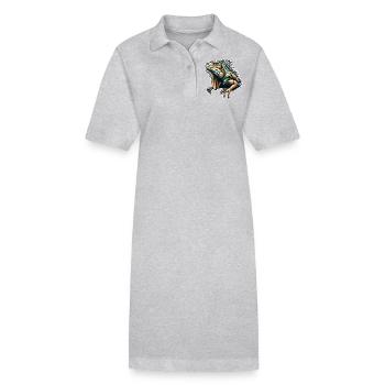 Iguane - Robe polo bio PAIGER Stanley/Stella Femme - gris chiné - Devant