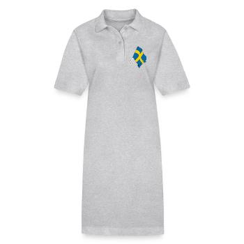Pavillon: Suède - Robe polo bio PAIGER Stanley/Stella Femme - gris chiné - Devant