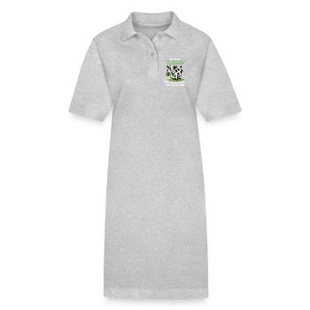 Ich bin Second Hand Vegetarier - Kuh Meme - Stanley/Stella Frauen Bio-Polokleid PAIGER - Grau meliert - Vorne
