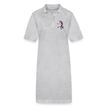 Einhorn Tanz rosa - Stanley/Stella Frauen Bio-Polokleid PAIGER - Grau meliert - Vorne