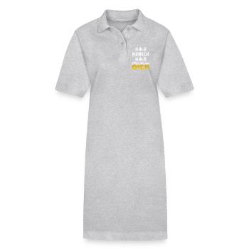 Moitié homme moitié bière buveur de bière Fête disant - Robe polo bio PAIGER Stanley/Stella Femme - gris chiné - Devant