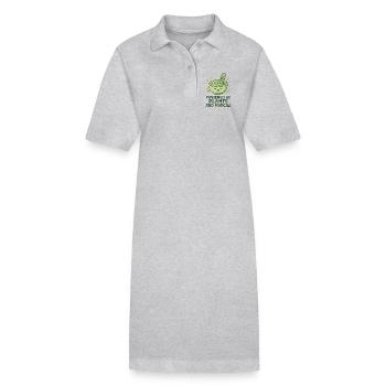 Matcha power from plants - Stanley/Stella PAIGER Organic Women’s Polo Dress - heather grey - Front